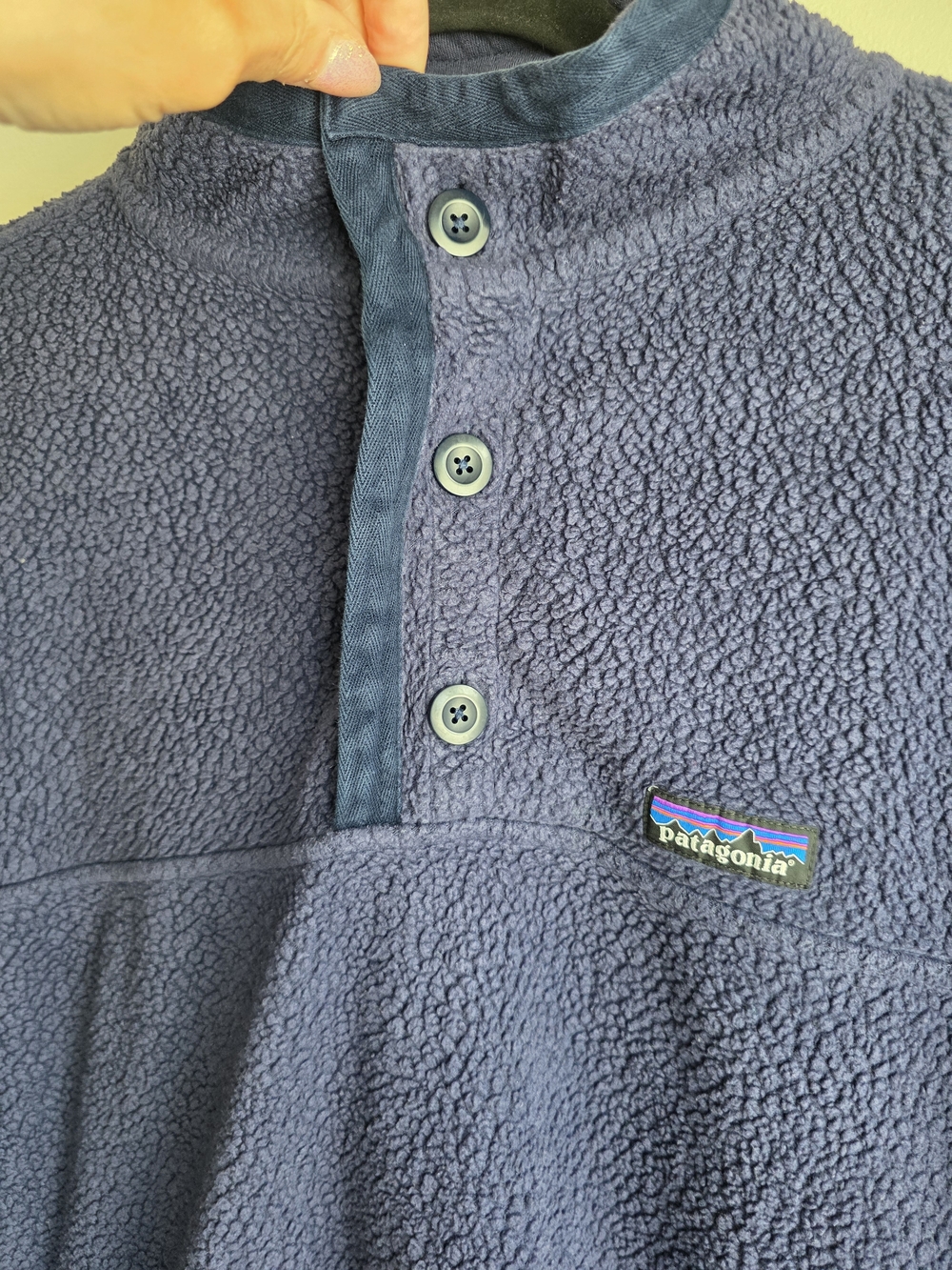 Patagonia Men's Shearling Button Fleece Pullover Navy XXL - Picture 6 of 15